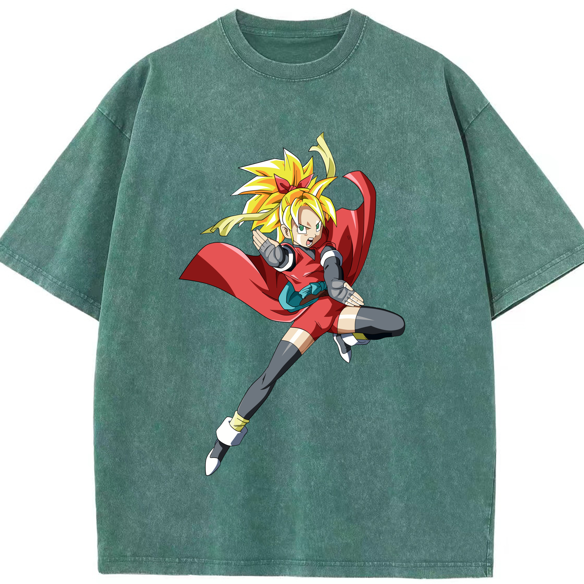 （画像用） ドラゴンボール カリフラ DRAGON BALL Caulifla 綿100% ヴィンテージ風 半袖Tシャツ（フロントプリント）